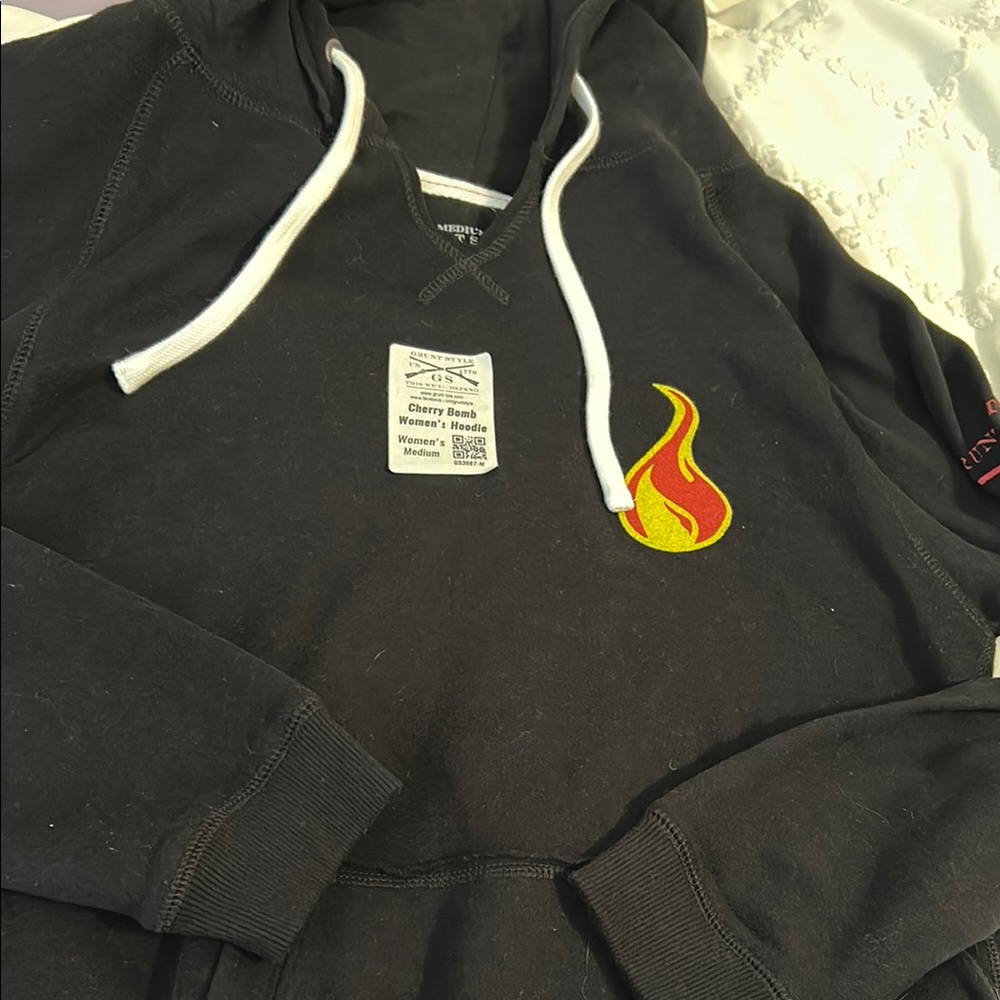 Woman’s Grunt Style Black Hoodie Cherry Bomb